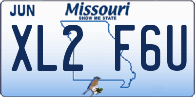 MO license plate XL2F6U