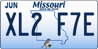 MO license plate XL2F7E