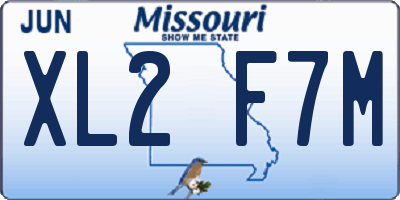 MO license plate XL2F7M