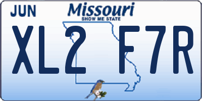 MO license plate XL2F7R