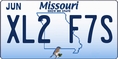MO license plate XL2F7S