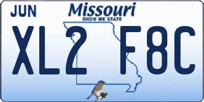 MO license plate XL2F8C