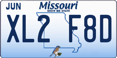 MO license plate XL2F8D
