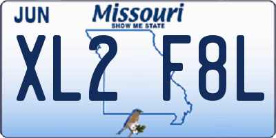MO license plate XL2F8L