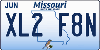 MO license plate XL2F8N
