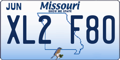 MO license plate XL2F8O