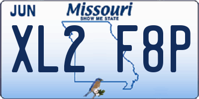 MO license plate XL2F8P