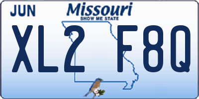 MO license plate XL2F8Q