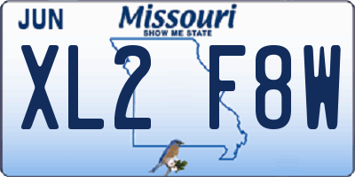 MO license plate XL2F8W