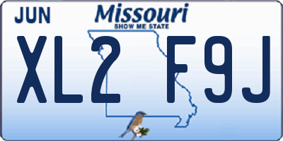 MO license plate XL2F9J