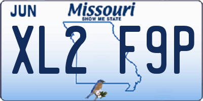 MO license plate XL2F9P