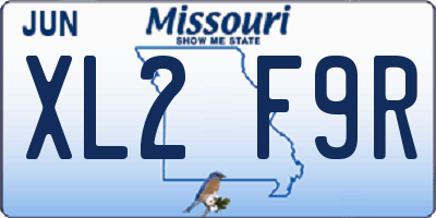 MO license plate XL2F9R