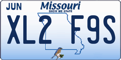 MO license plate XL2F9S