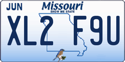MO license plate XL2F9U