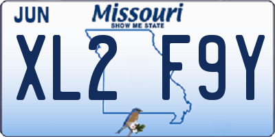 MO license plate XL2F9Y