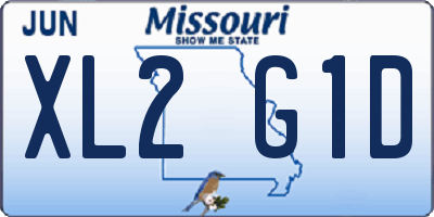 MO license plate XL2G1D