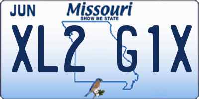 MO license plate XL2G1X