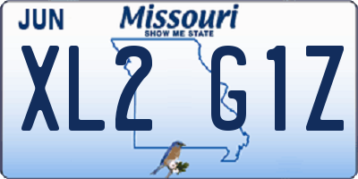MO license plate XL2G1Z