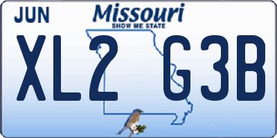 MO license plate XL2G3B