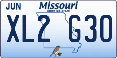 MO license plate XL2G3O