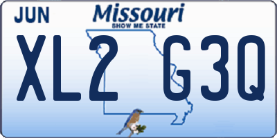MO license plate XL2G3Q