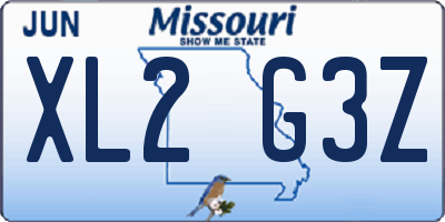 MO license plate XL2G3Z