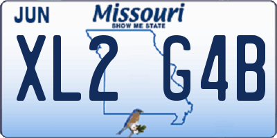 MO license plate XL2G4B