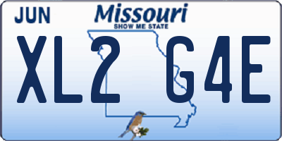 MO license plate XL2G4E