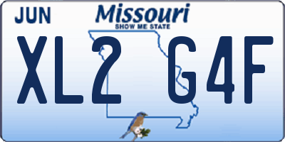 MO license plate XL2G4F