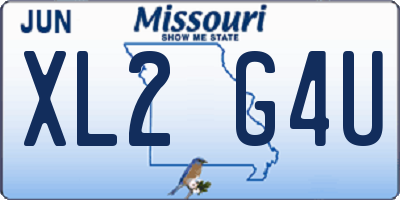 MO license plate XL2G4U