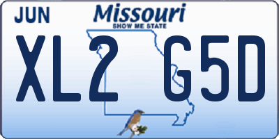 MO license plate XL2G5D