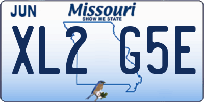 MO license plate XL2G5E