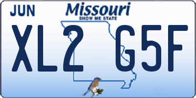 MO license plate XL2G5F