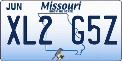 MO license plate XL2G5Z