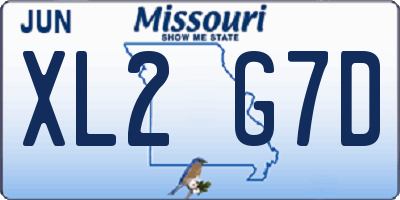 MO license plate XL2G7D