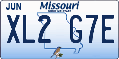 MO license plate XL2G7E