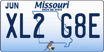 MO license plate XL2G8E