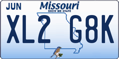 MO license plate XL2G8K