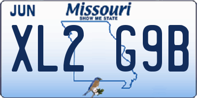 MO license plate XL2G9B