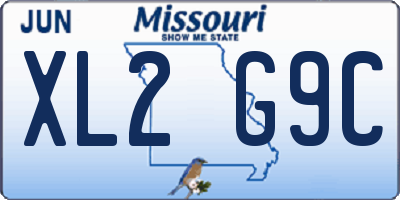 MO license plate XL2G9C