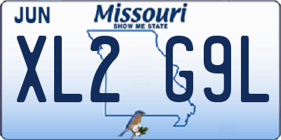 MO license plate XL2G9L