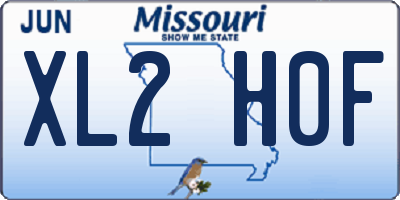 MO license plate XL2H0F