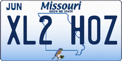 MO license plate XL2H0Z