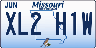 MO license plate XL2H1W