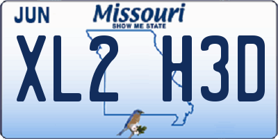 MO license plate XL2H3D
