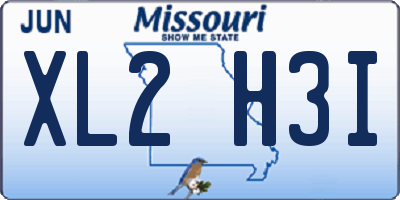 MO license plate XL2H3I