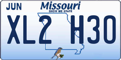 MO license plate XL2H3O