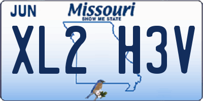 MO license plate XL2H3V