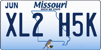 MO license plate XL2H5K