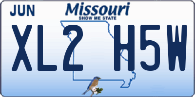 MO license plate XL2H5W